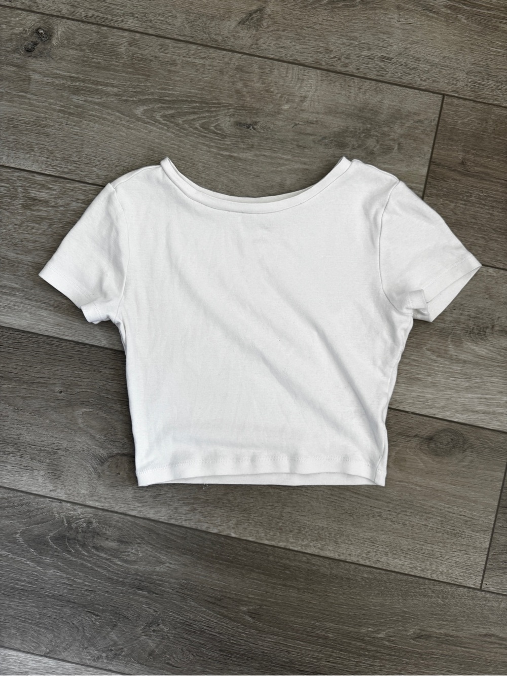 wild fable White Crop Top - Boat Neck Tee